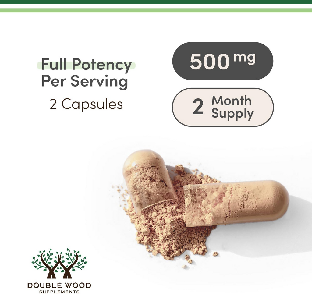 Double Wood Ashwagandha Capsules 500mg 120 Count