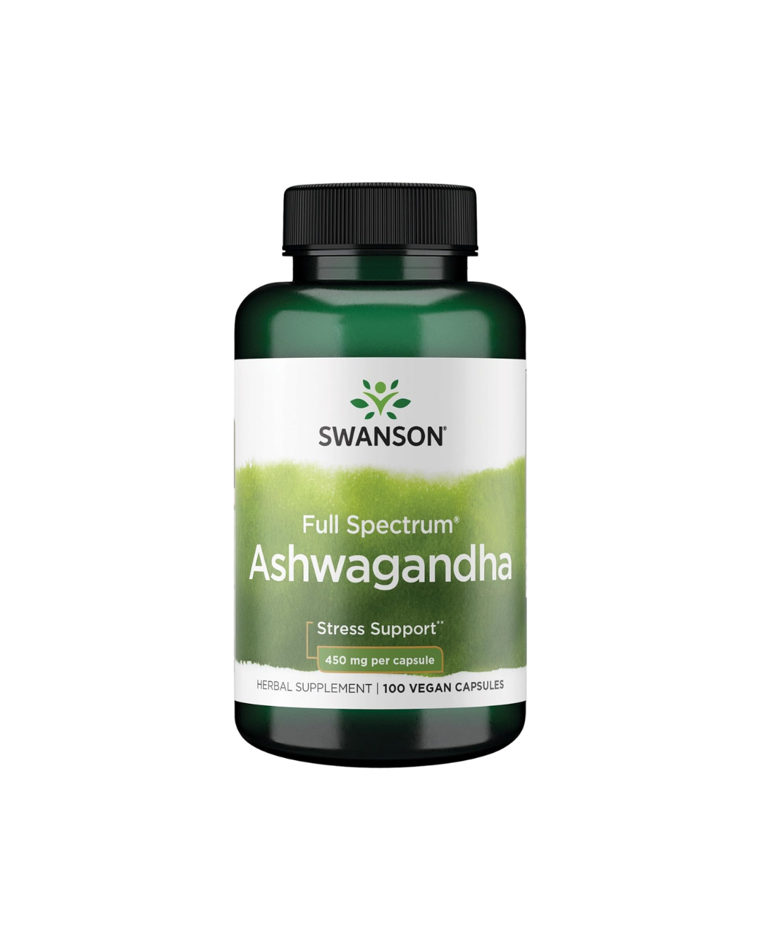 Swanson Full Spectrum Ashwagandha 100 Vegan Capsules (450 mg per Capsule)