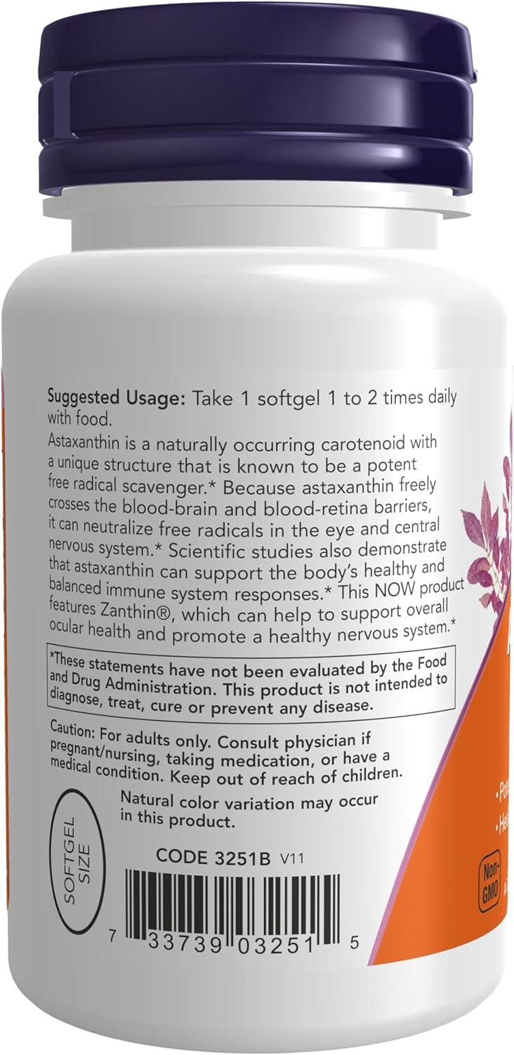 NOW Foods Astaxanthin 4 mg, 90 Softgels