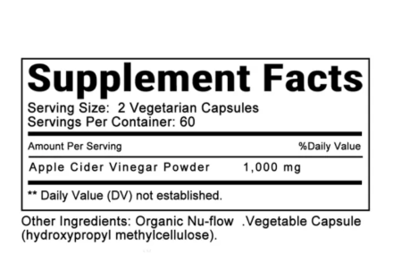 Balincer Organic Apple Cider Vinegar Capsules 120