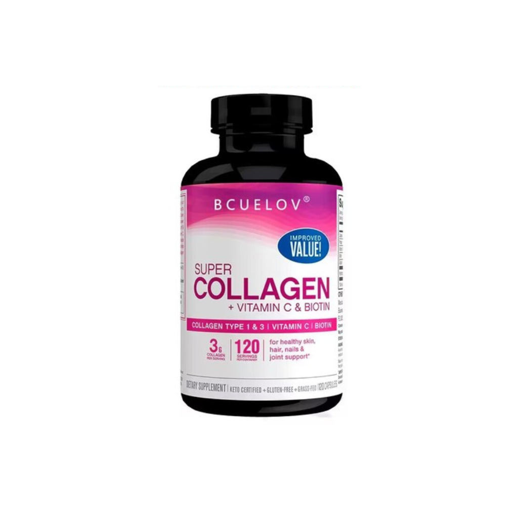 Bcuelov Super Collagen + Vitamin C & Biotin Capsules - 120 Count