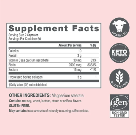 Bcuelov Super Collagen + Vitamin C & Biotin Capsules - 120 Count