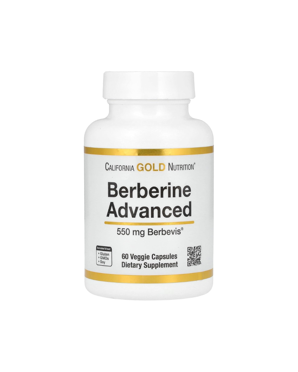California Gold Nutrition Berberine Advanced Berbevis Phytosome with Berberine Phospholipid Complex with Sunflower Lecithin 550 mg, 60 Veggie Capsules