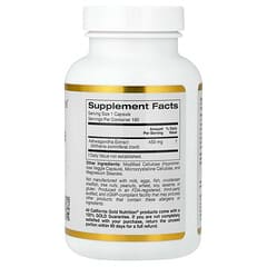 California Gold Nutrition Ashwagandha 450 mg, 180 Veg Capsules