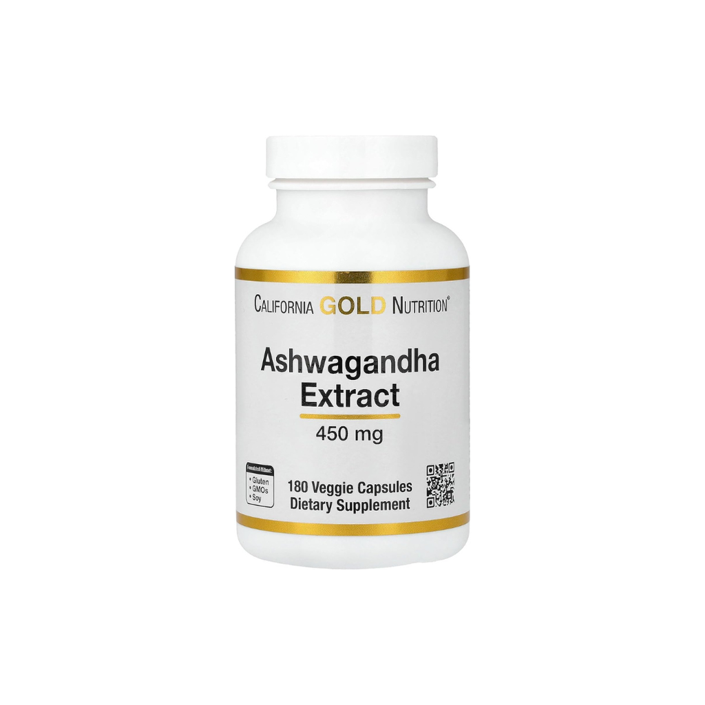 California Gold Nutrition Ashwagandha 450 mg, 180 Veg Capsules