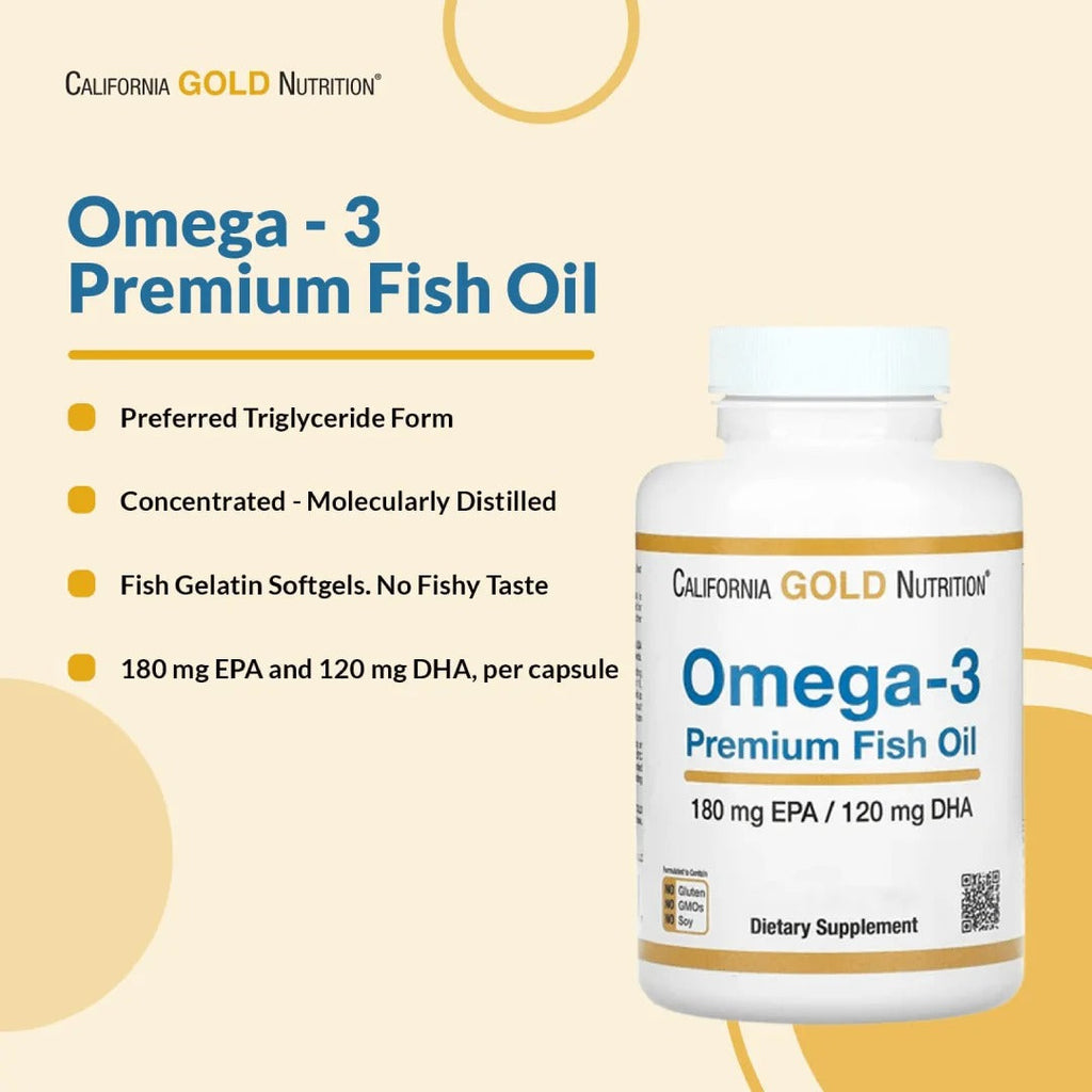 California Gold Nutrition Omega-3 Premium Fish Oil - 100 Softgels
