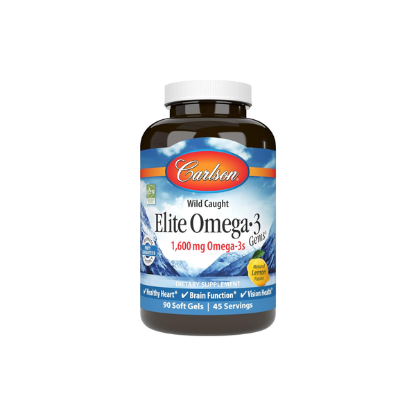 Carlson Wild Norwegian Elite Omega-3 Gems® Natural Lemon, 120 Soft Gels
