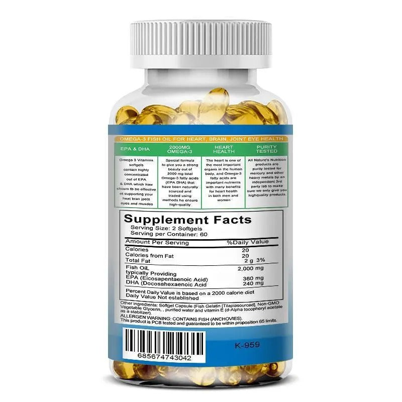 Daitea Omega 3 Fish Oil EPA & DHA 2000 Mg – 60/120 Softgels