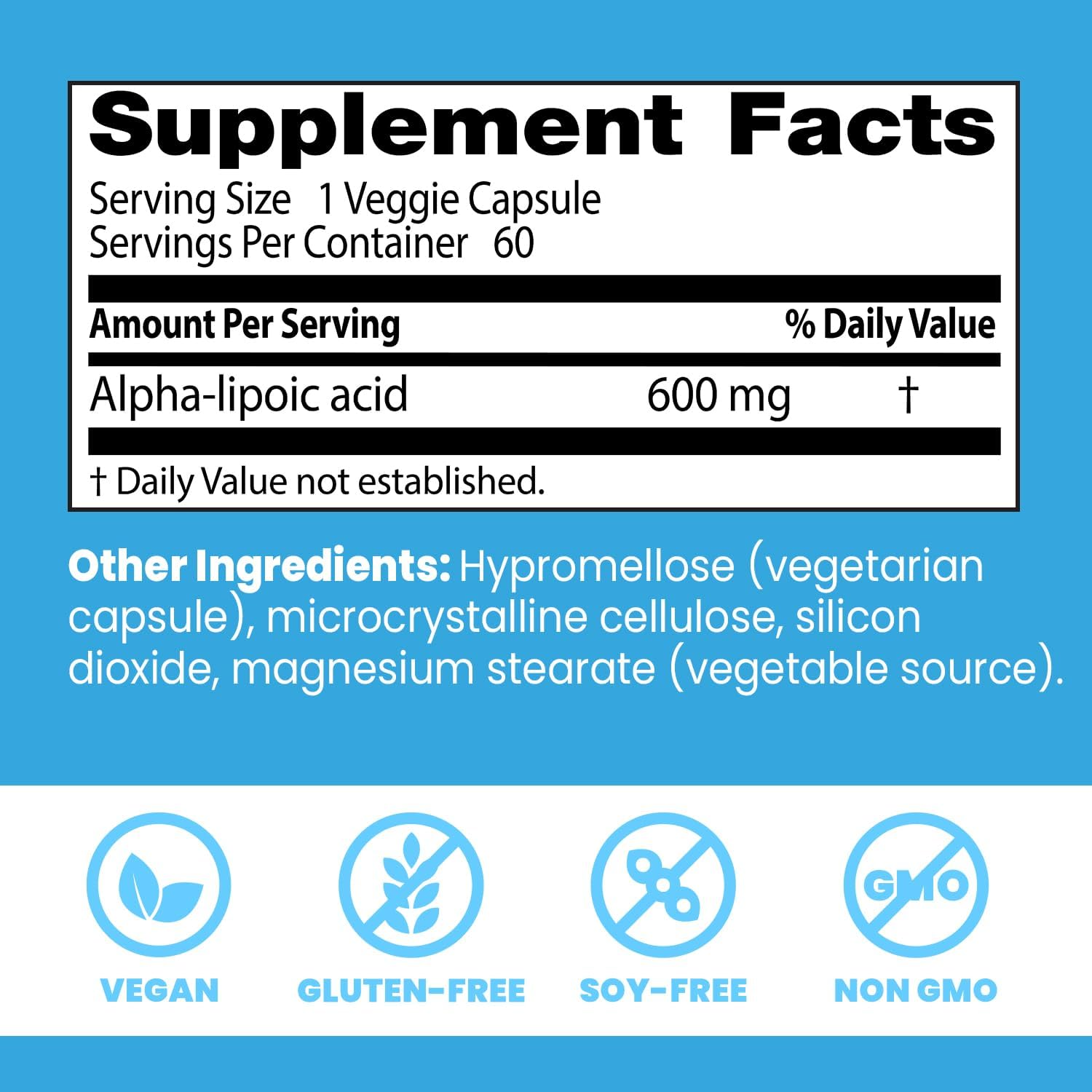 Doctor's Best Alpha-Lipoic Acid 600 600 mg, 180 Veg Caps