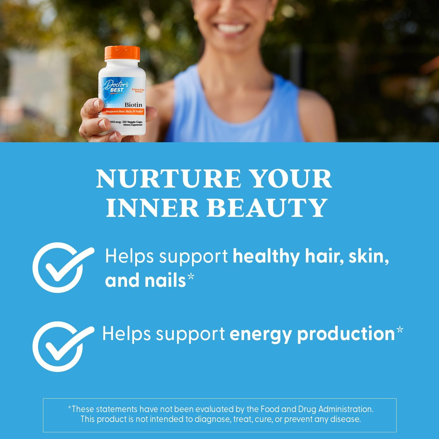 Doctor's Best Biotin, 5,000 mcg, 120 Veggie Caps