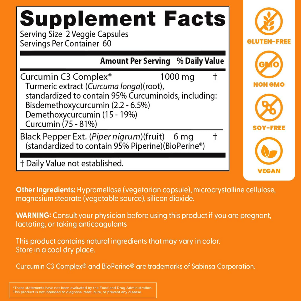 Doctor's Best High Absorption Curcumin 1000mg 120 Veggie Caps