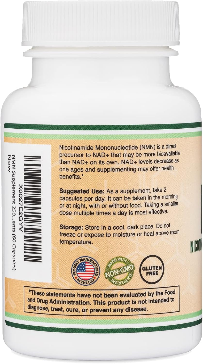 Double Wood Supplements NMN (Nicotinamide Mononucleotide) 250mg, 60 Capsules