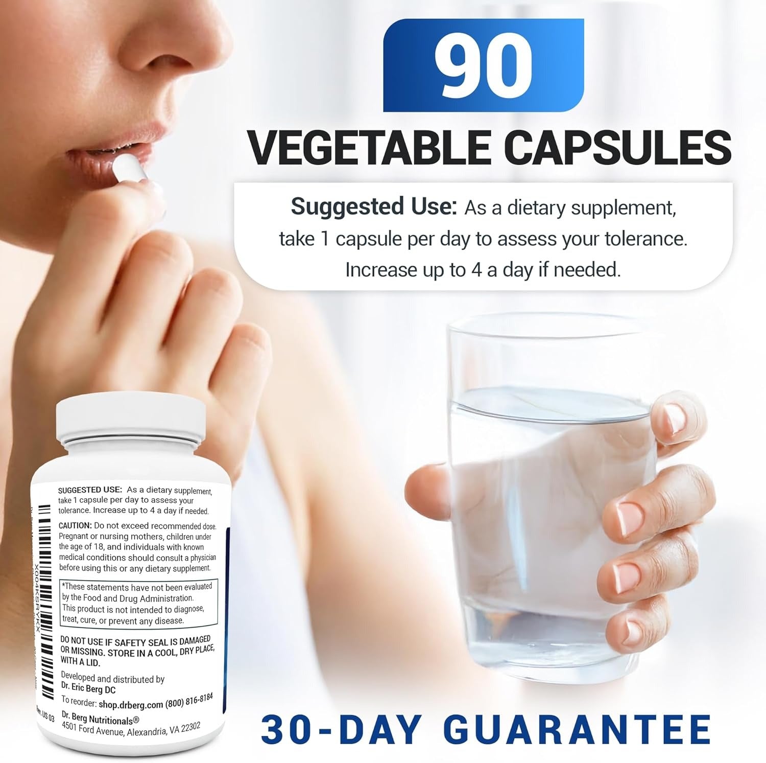 Dr. Berg Magnesium Glycinate with Vitamin B6 and Vitamin D 4-in-1 Chelated Magnesium Glycinate _ 120mg