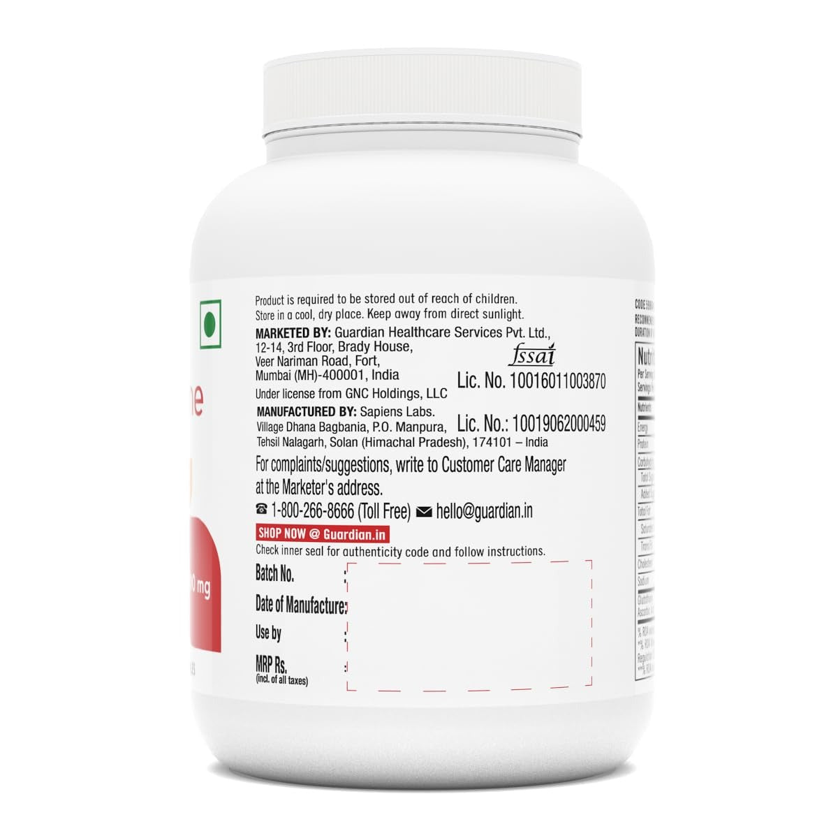 GNC Glutathione 500mg With Vitamin C _ 60 Veg Capsules