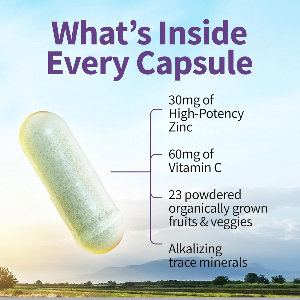 Garden of Life Vitamin Code RAW Zinc with Vitamin C, 60 Vegan Capsules