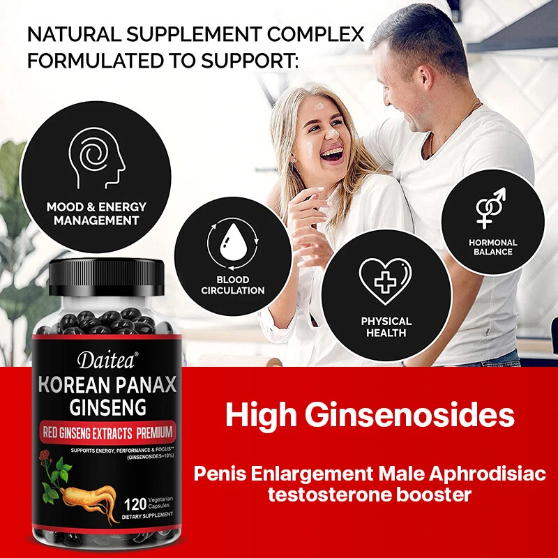 Daitea Red Korean Panax Ginseng Capsules - 120 Count