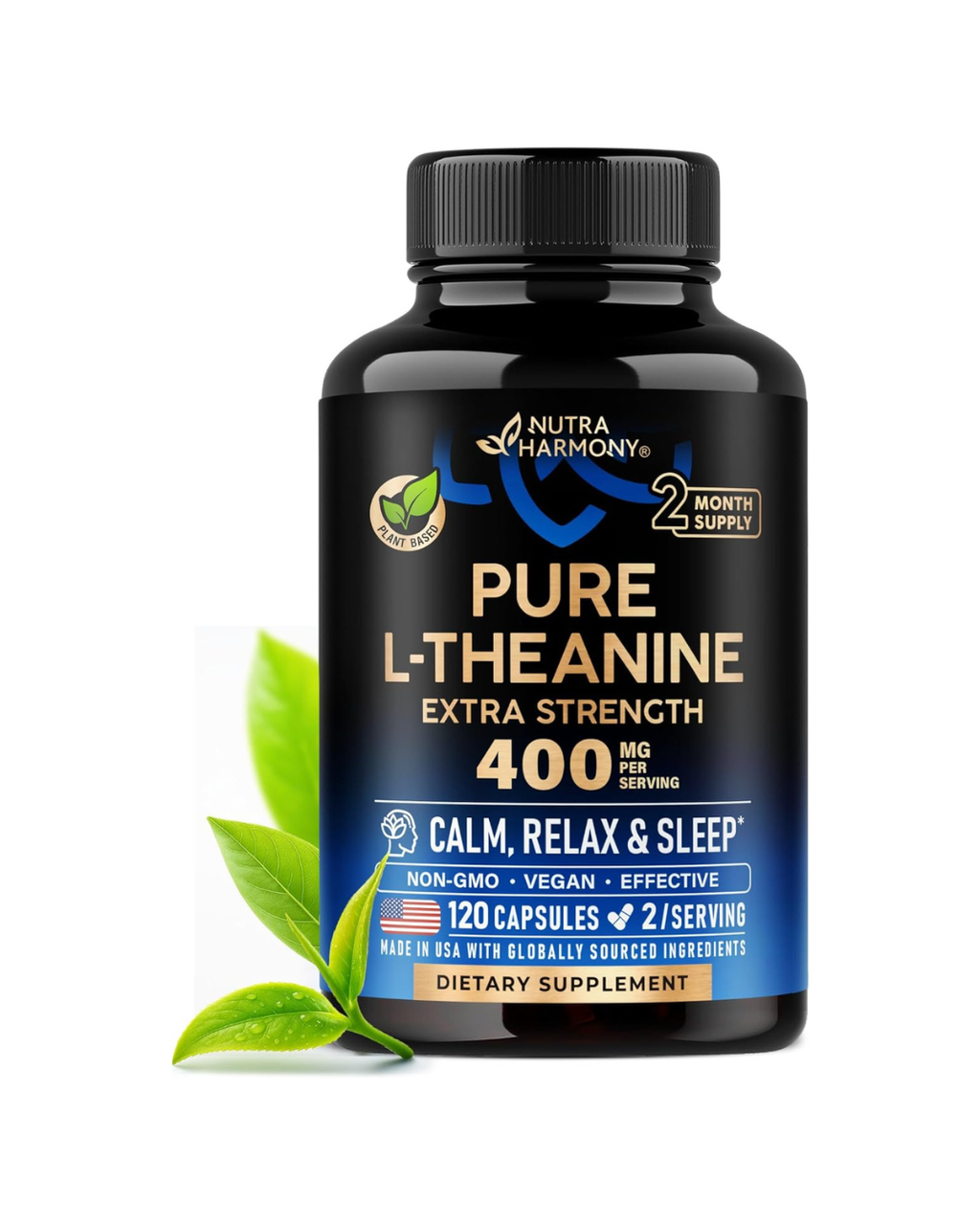 Nutra Harmony L-Theanine Capsules 400mg 120 Count