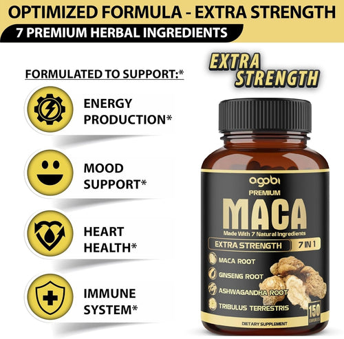 Agobi Maca Extra Strength Supplement 7 in 1 _ 120 Capsules