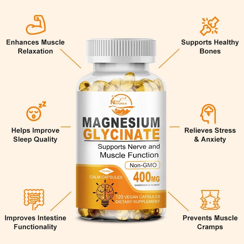 Nature's Live Magnesium Glycinate 400mg _ 120 Capsules