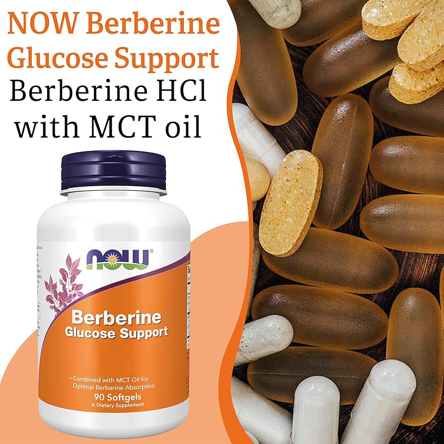 NOW Foods Berberine Glucose Support with MCT Oil 90 Softgels