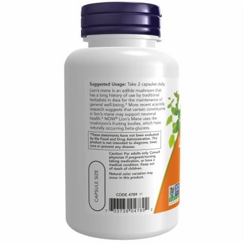 NOW Foods Lion's Mane 500 mg - 60 Veg Capsules