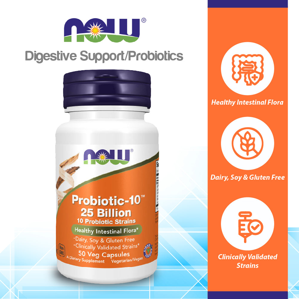 NOW Foods Probiotic-10™ 25 Billion 100 Veg Capsules