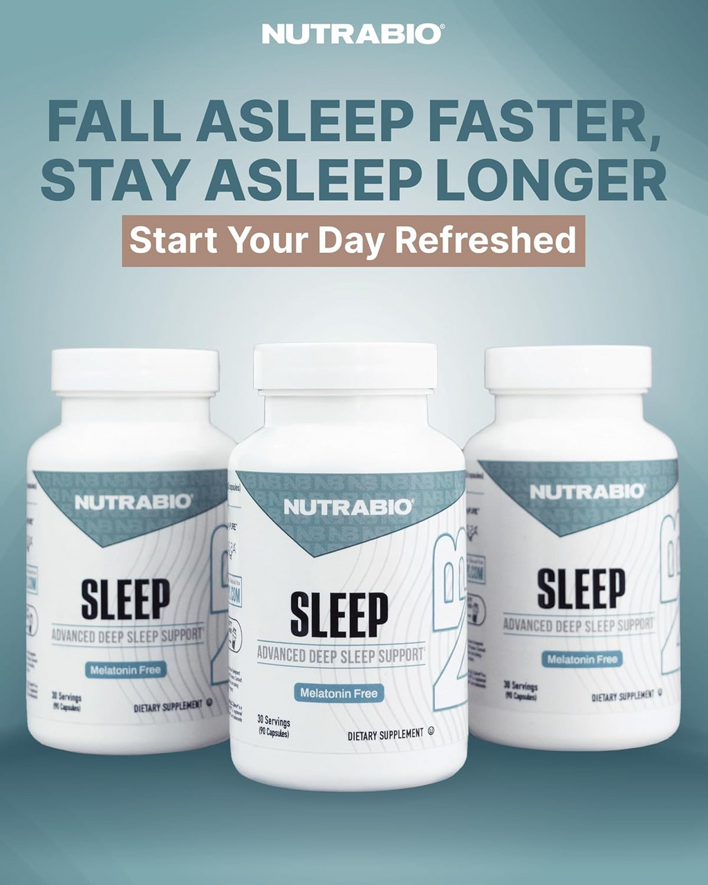 NutraBio Sleep Melatonin Free, 90 Capsules