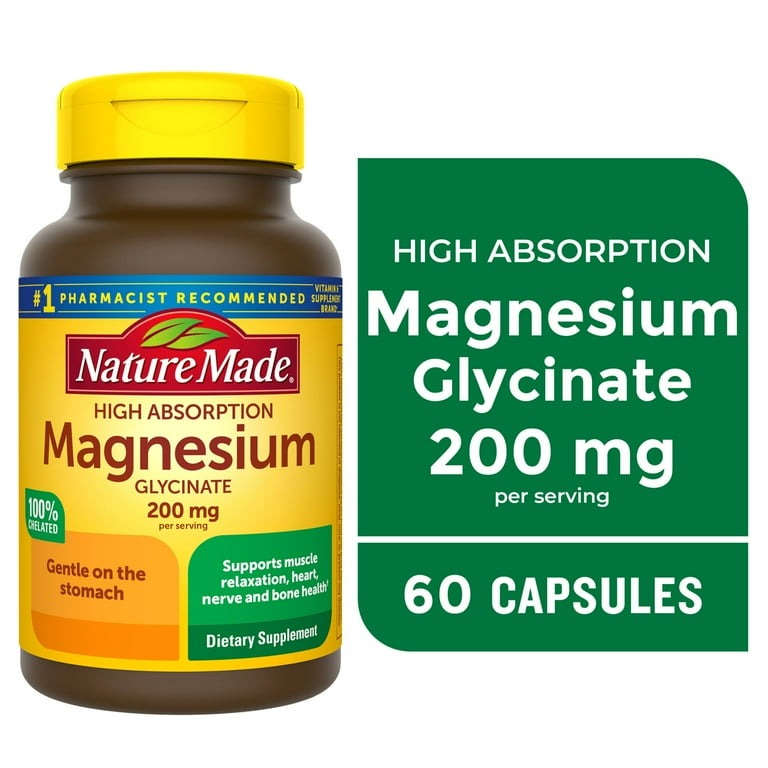 Nature Made Magnesium Glycinate 200 mg 60 Capsules