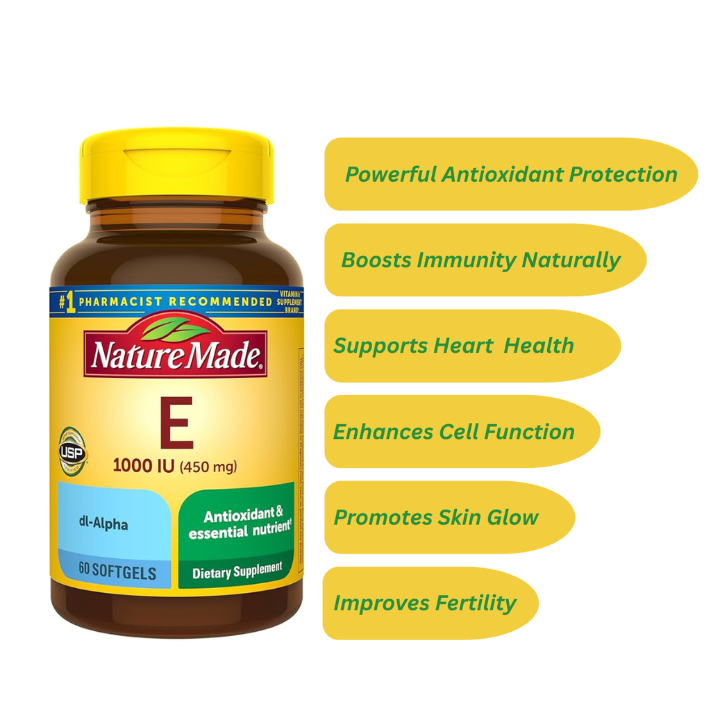 Nature Made Vitamin E 1000 IU 450mg Softgels 60 Ct