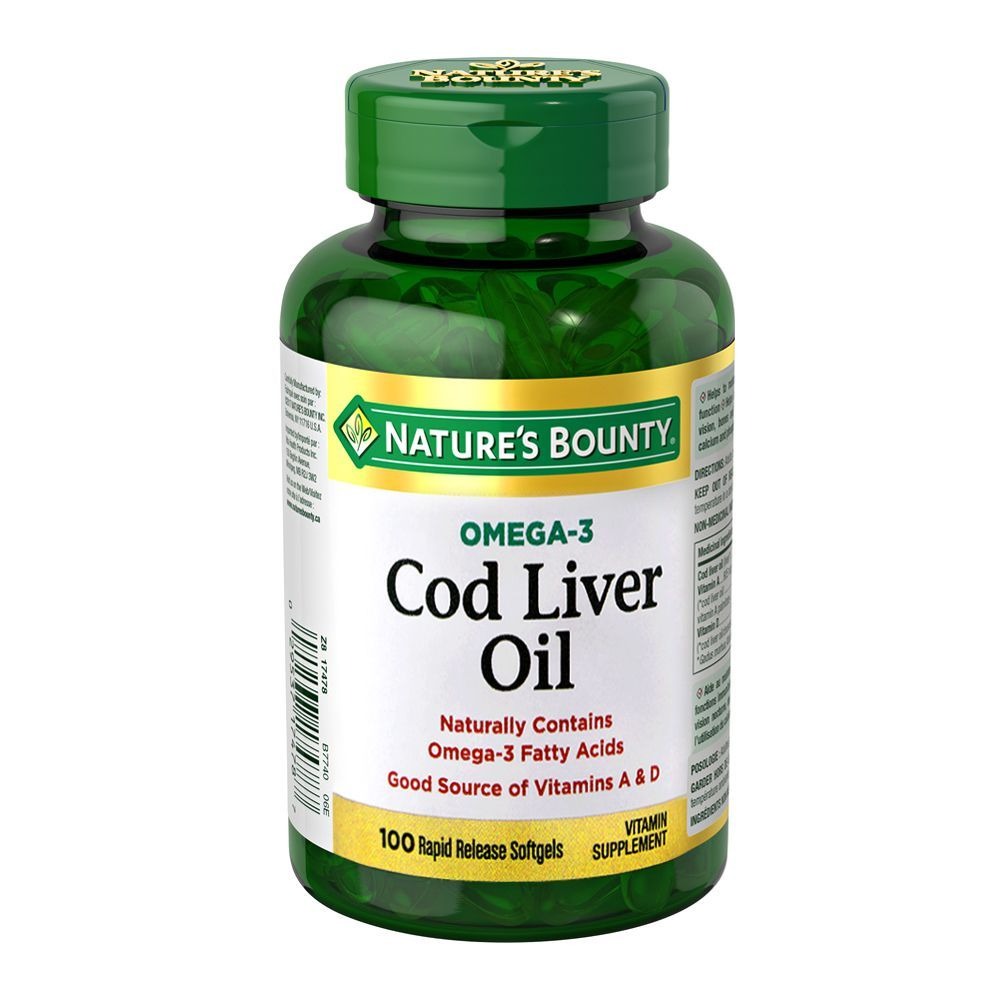 Nature's Bounty Cod Liver Oil 100 Softgels