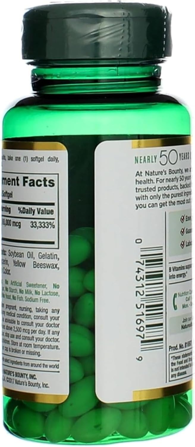 Nature's Bounty Biotin 10000 mcg Ultra Strength - 120 Softgels