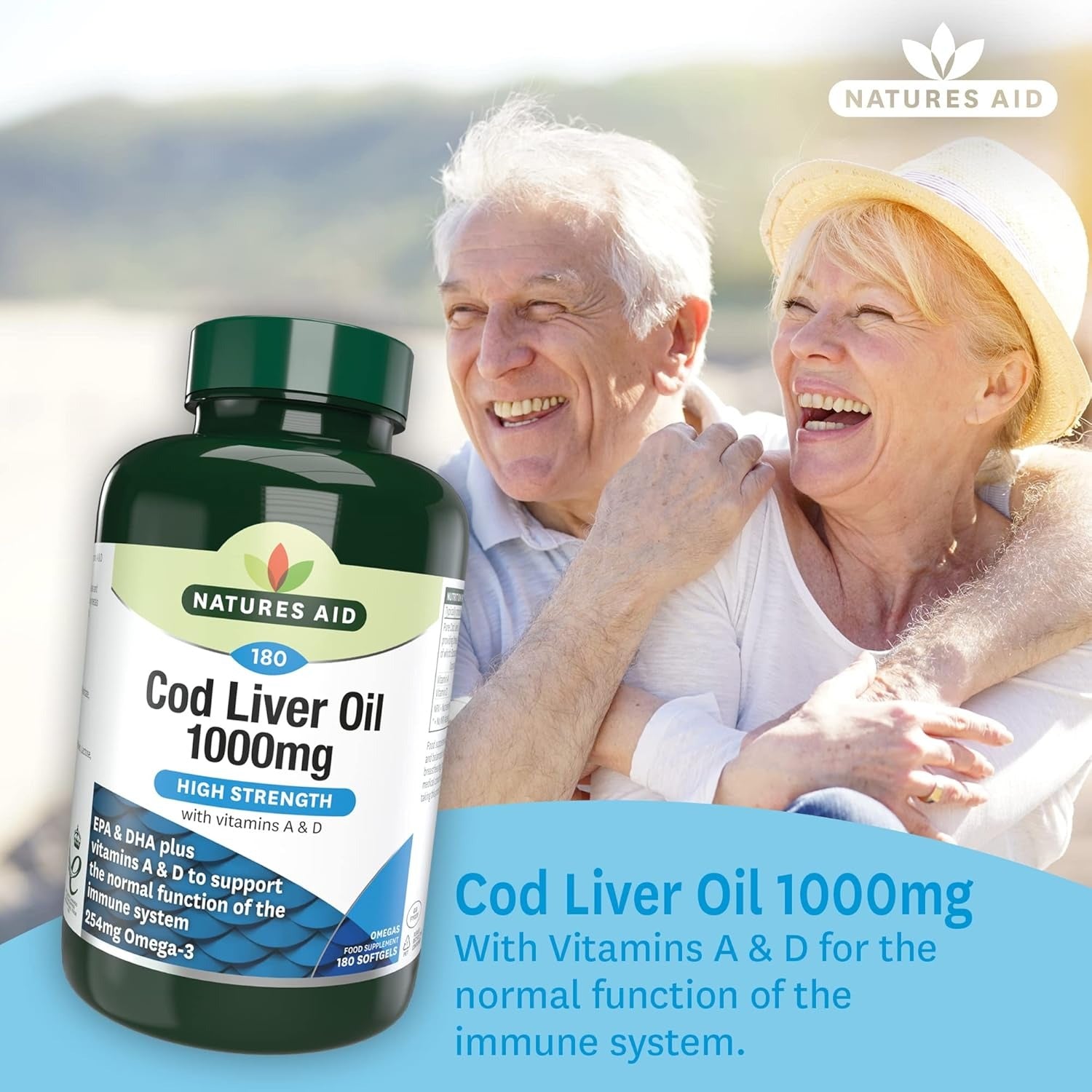 Natures Aid Cod Liver Oil 1000mg Softgels