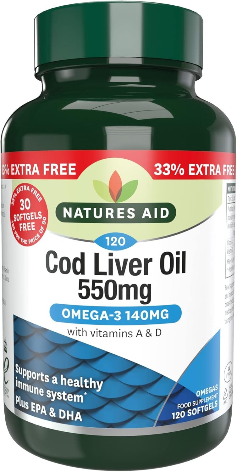 Natures Aid Cod Liver Oil 1000mg Softgels