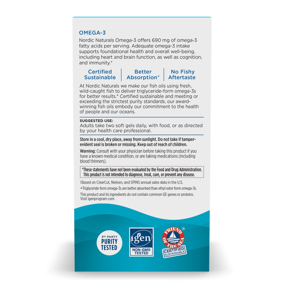 Nordic Naturals Omega-3 Fish Oil Softgels _ 60 Count