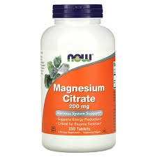 NOW FOODS Magnesium Citrate 200mg _ 250 Capsules