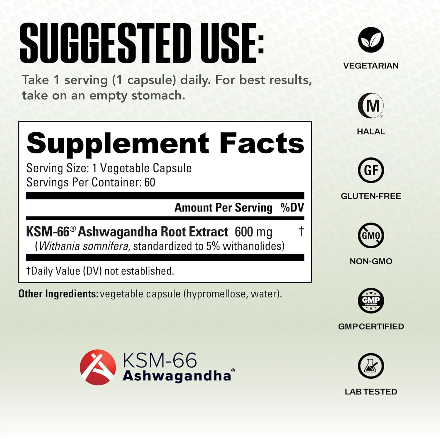 NutraBio KSM-66® Ashwagandha 600mg 90 Capsules