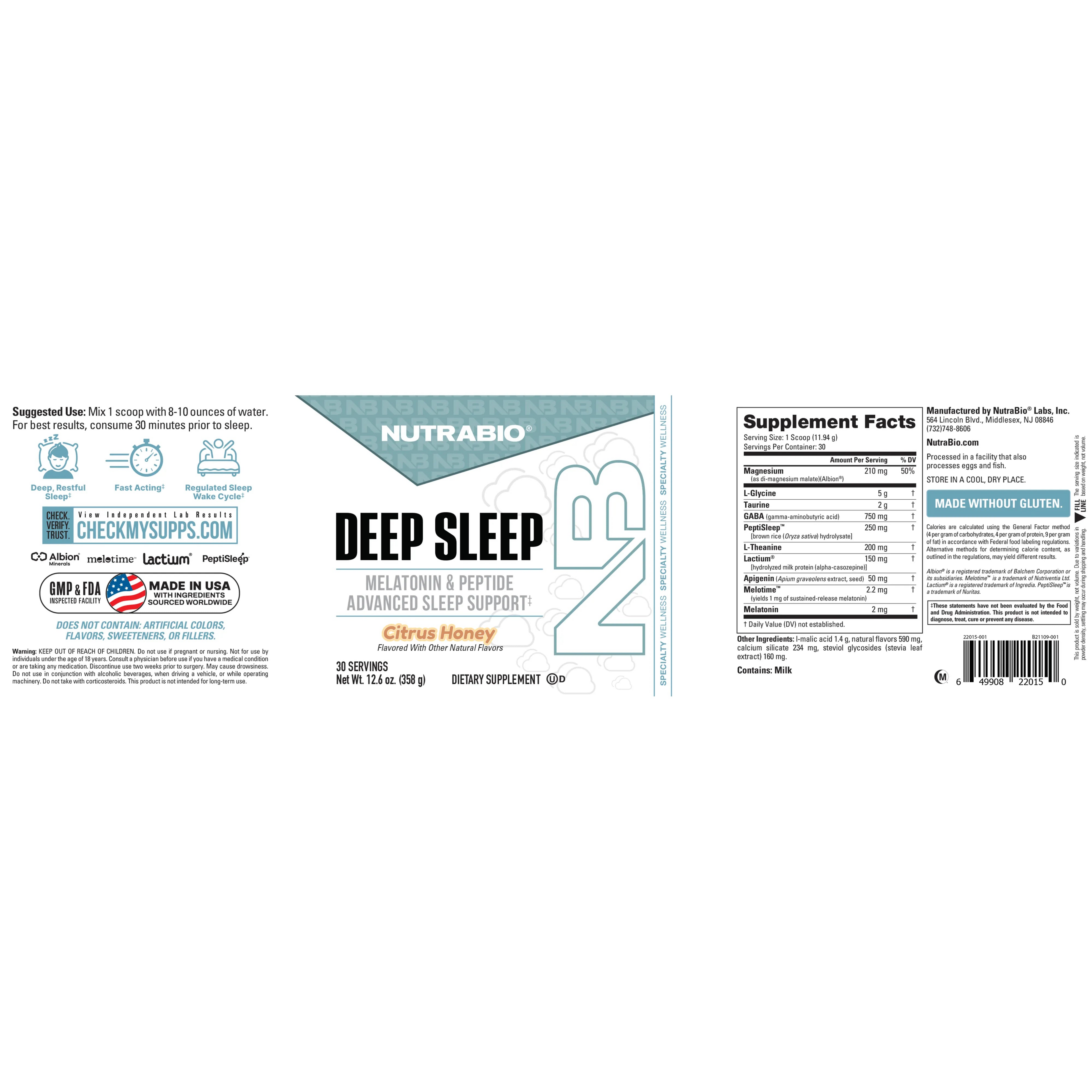 NutraBio Sleep Melatonin Free, 90 Capsules