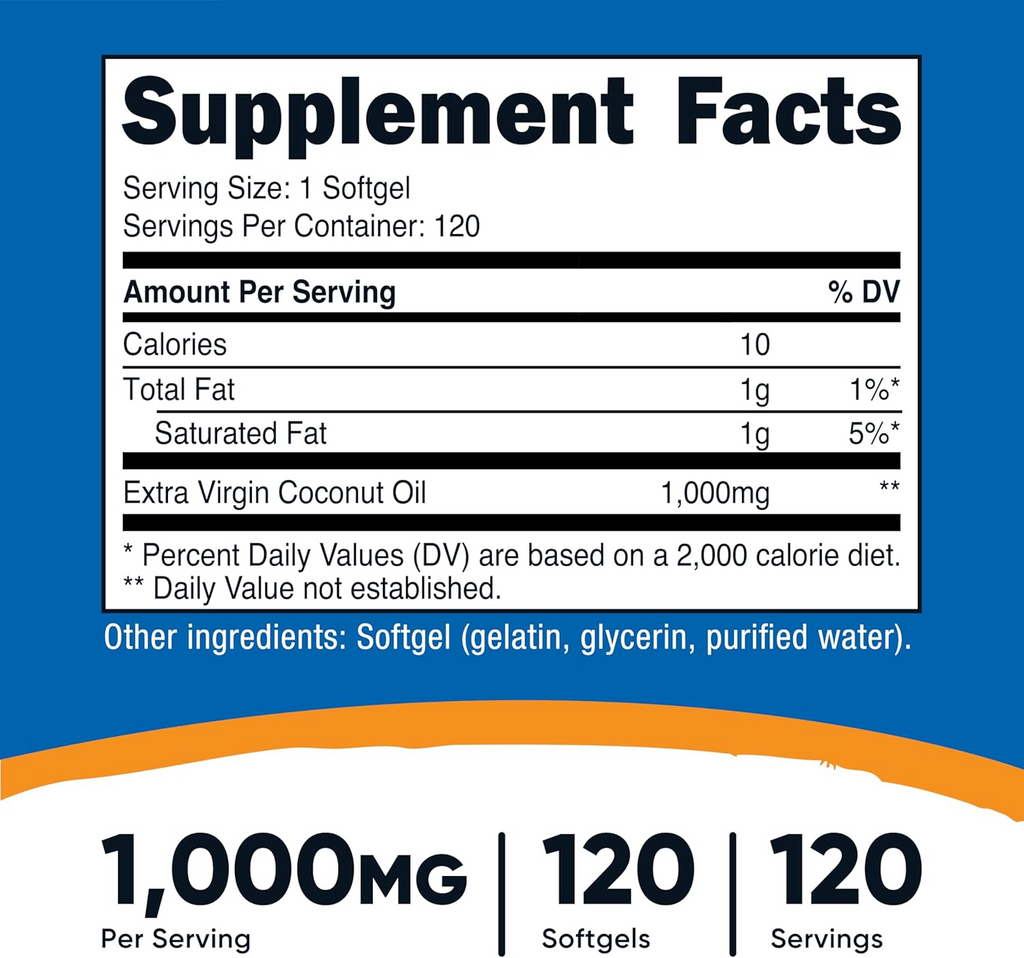 Nutricost Coconut Oil Ingredients