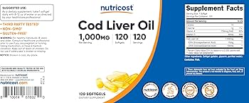 Nutricost Cod Liver Oil 1000mg, 120 Softgels
