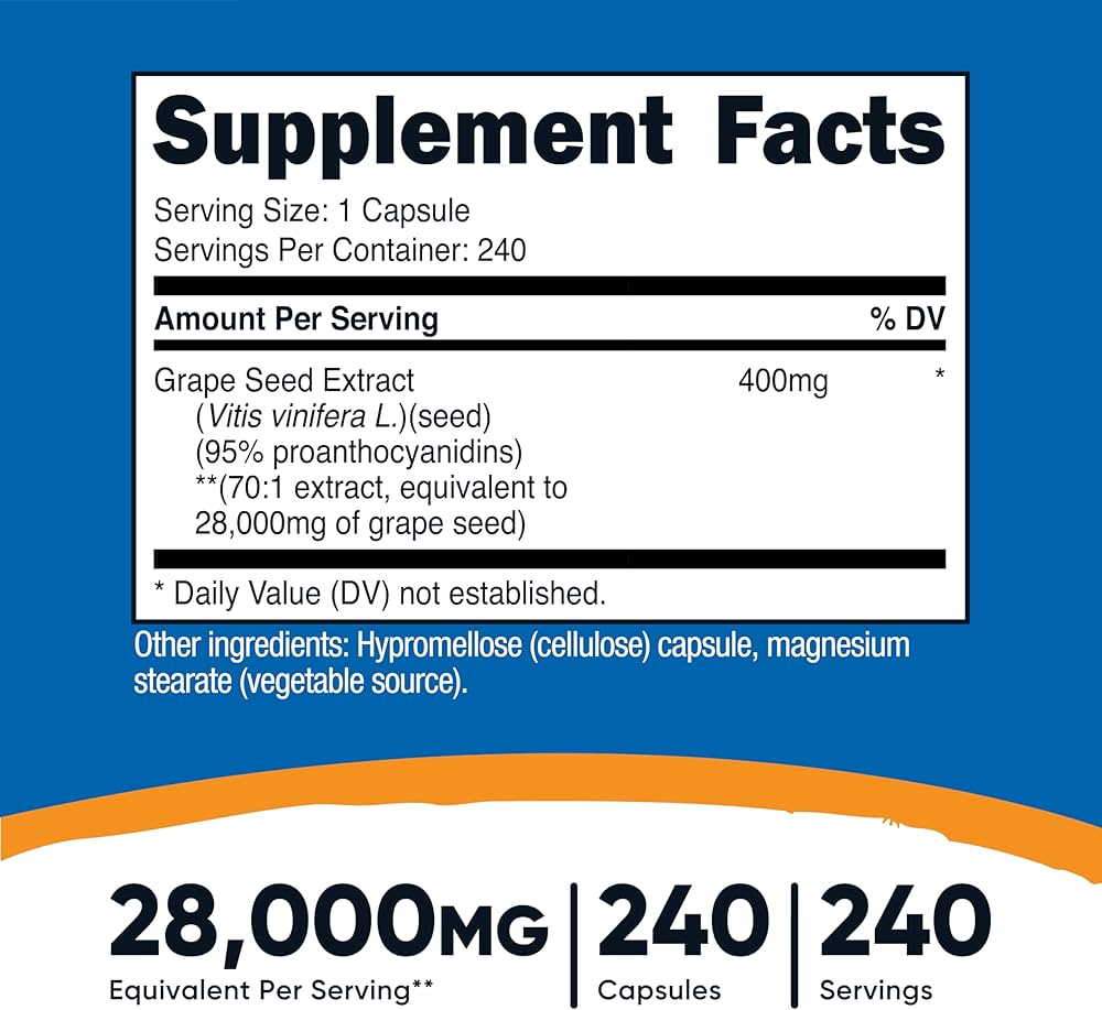 Nutricost Grape Seed Extract 28,000mg, 240 Capsule