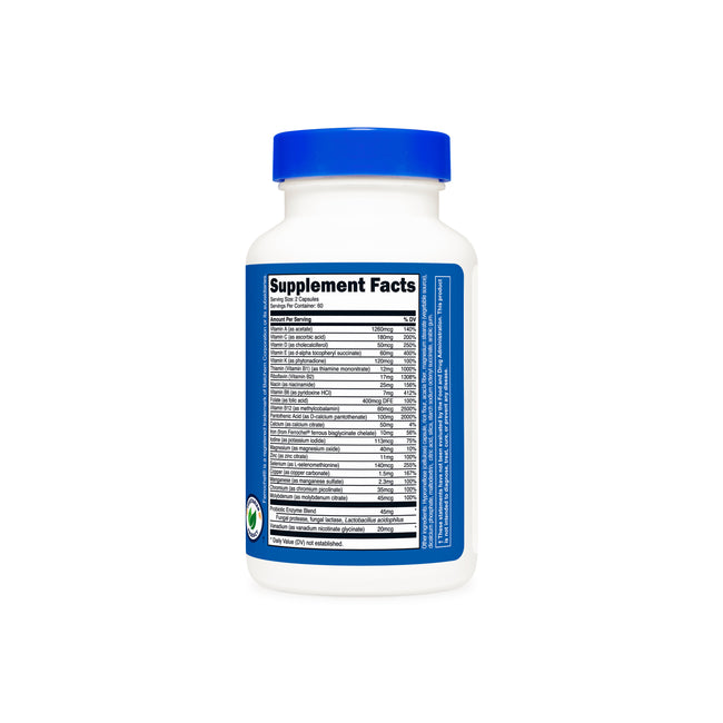 Nutricost Multivitamin Probiotics + 22 Vitamins & Minerals, 120 Capsules