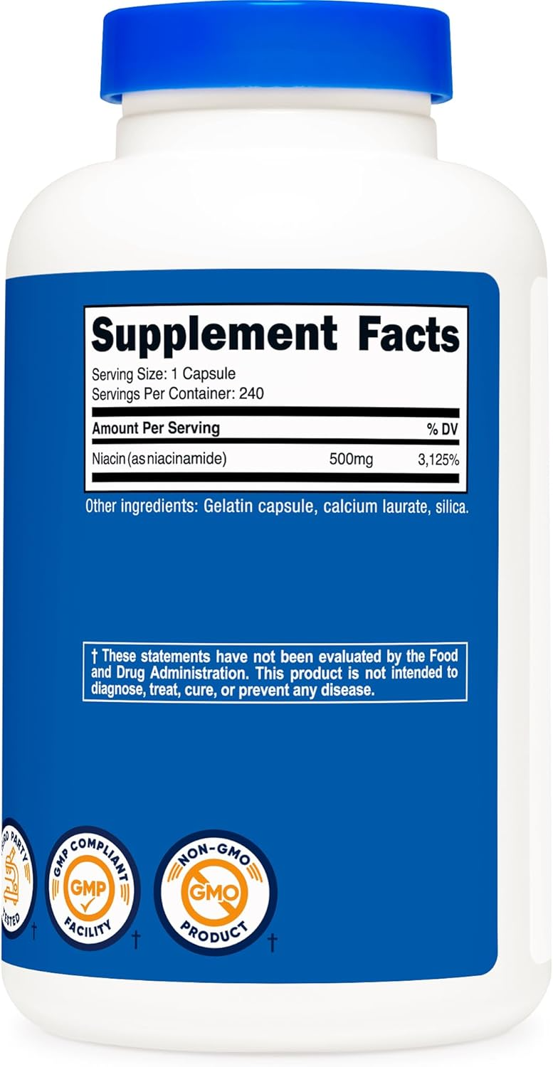 Nutricost Niacinamide (Vitamin B3) 500mg, 240 Capsules