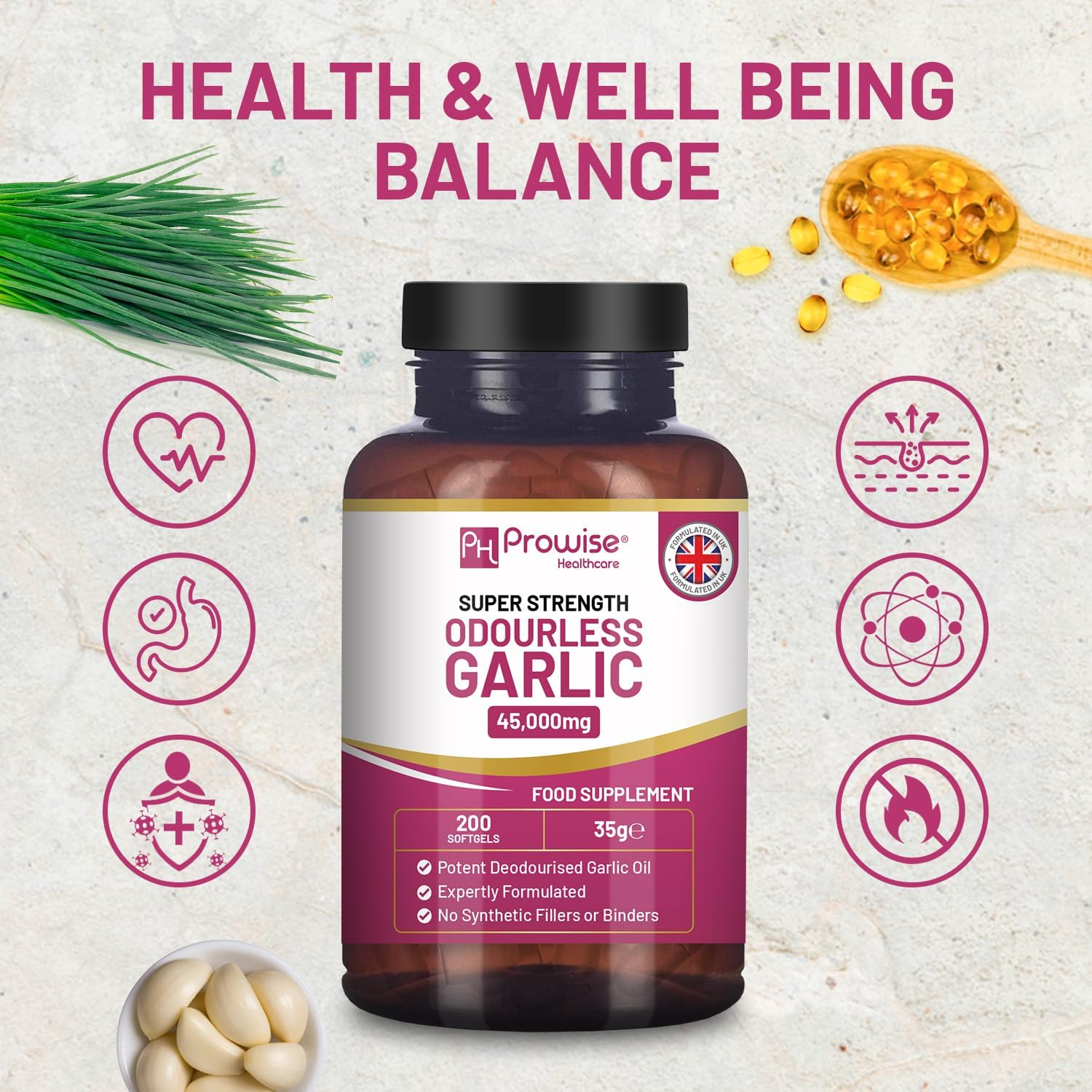 Prowise Garlic Capsules 45,000mg per softgel 200 softgels