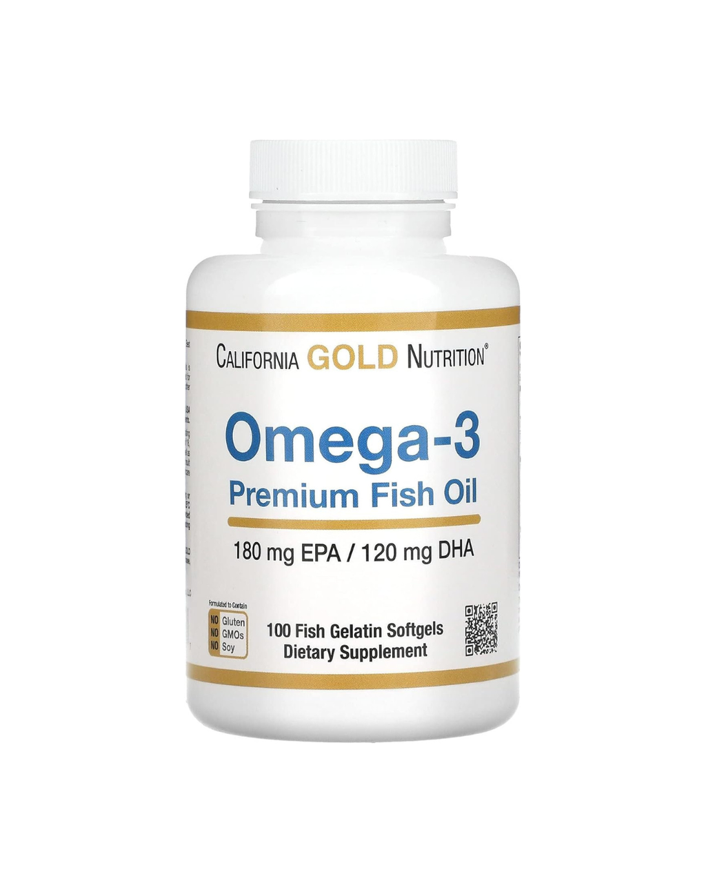 California Gold Nutrition Omega-3 Premium Fish Oil - 100 Softgels