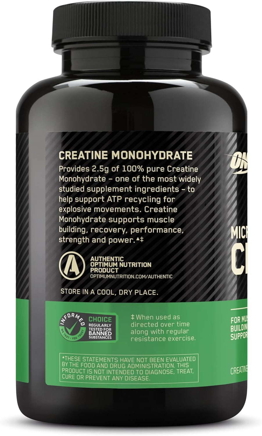 Optimum Nutrition Micronized Creatine Capsules 100 Capsules (1.25 g per Capsule)