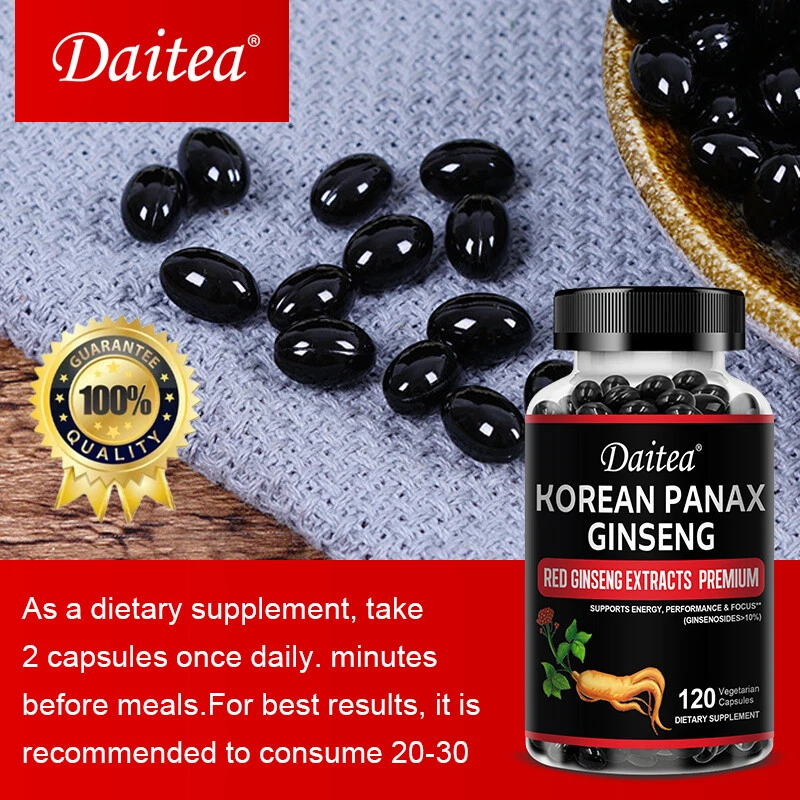 Daitea Red Korean Panax Ginseng Capsules - 120 Count