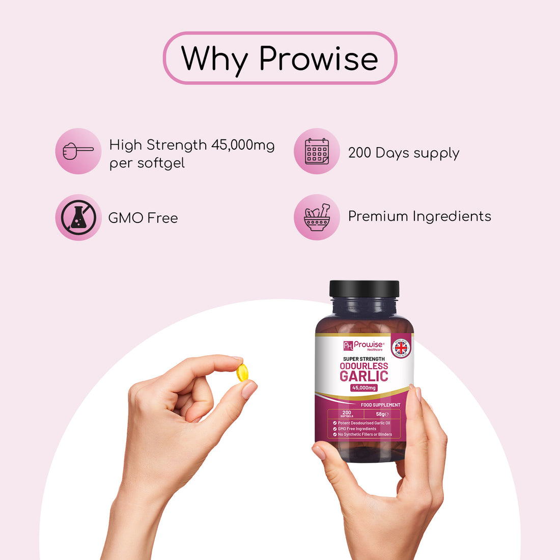 Prowise Garlic Capsules 45,000mg per softgel 200 softgels