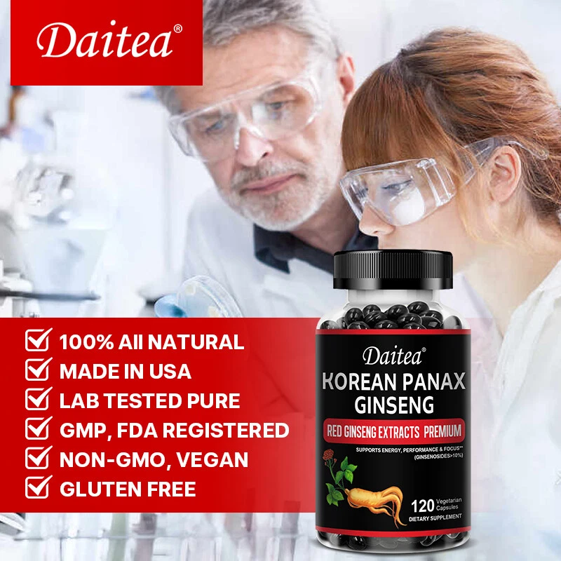 Daitea Red Korean Panax Ginseng Capsules - 120 Count