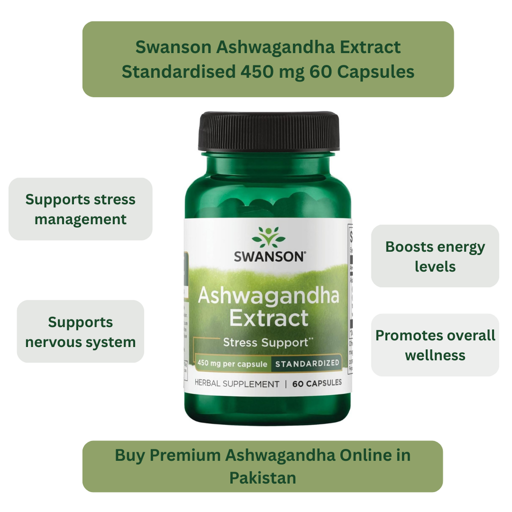 Swanson Ashwagandha Extract Standardised 450 mg, 60 Capsules