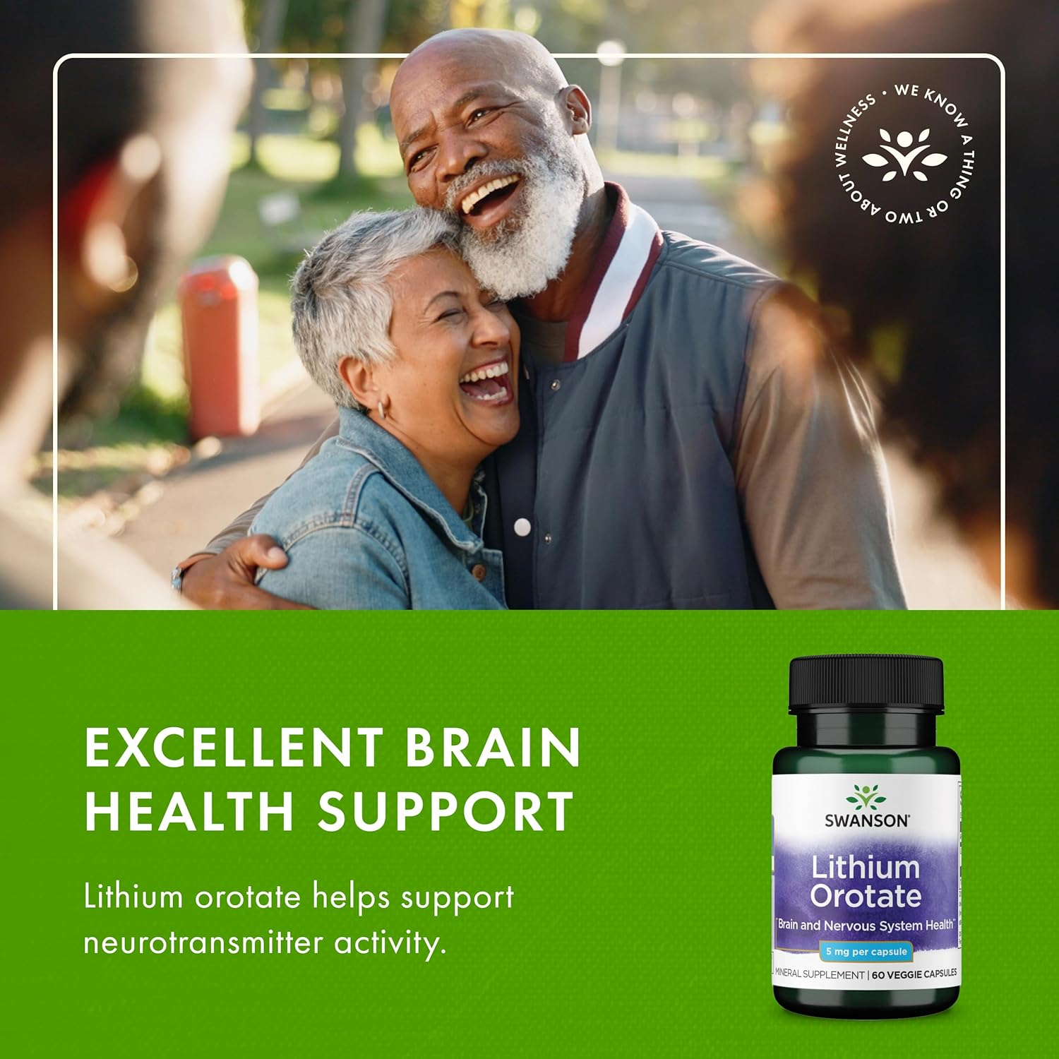 Swanson Lithium Orotat 5 mg 60 Veggie Capsules